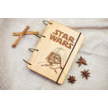 Notepad A6 "Star wars" made of natural wood on rings. Notebook. Album for drawing. A diary. Sketchbook