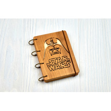 Notepad A6 "Star wars" made of natural wood on rings. Notebook. Album for drawing. A diary. Sketchbook