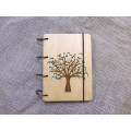 Notebook Tree of lovers from plywood on rings, 60 sheets, A6 format