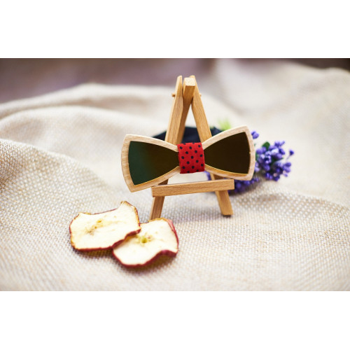 Bow tie "Gold" made of natural wood 