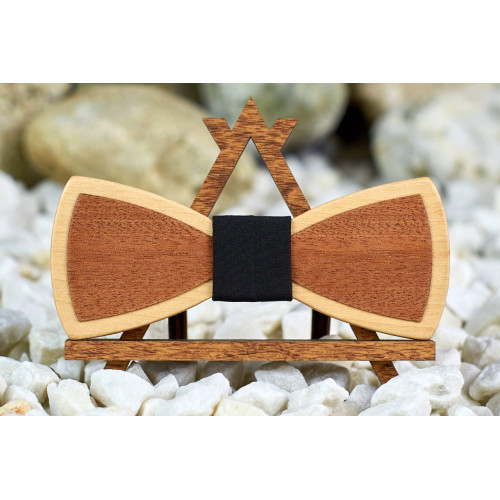 Bow tie "Dark petal" made of natural wood with veneer