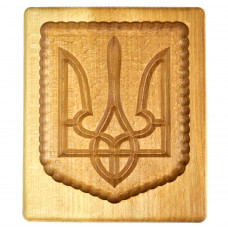 Gingerbread board Coat of arms of Ukraine rectangular wooden size 16 * 14 * 2 cm. Mold for molding gingerbread