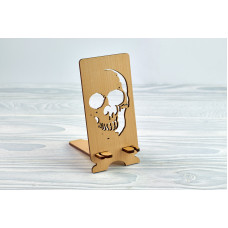 Stand for phone "Scull" from a natural wood