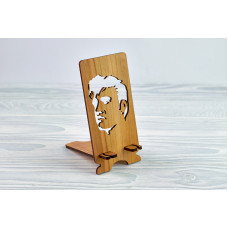 Stand for phone "Elvis Presley" from a natural wood