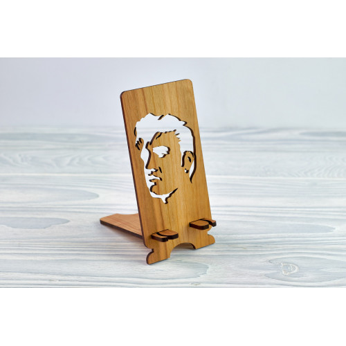 Stand for phone "Elvis Presley" from a natural wood