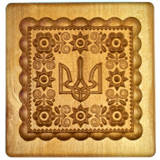 Gingerbread board Coat of arms - daisies wooden size 13 * 13 * 2 cm. Mold for molding gingerbread