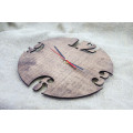 Wall clock with arabic numerals 30 cm in diameter.  