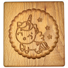 Unicorn gingerbread board 15 * 15 * 2 cm for forming a printed gingerbread.