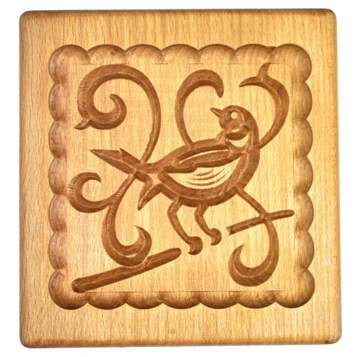 Gingerbread board Nightingale on a branch wooden size 14 * 13 * 2cm. Mold for molding gingerbread