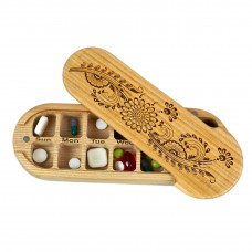 Double wooden tablet holder, Astra, organizer for tablets and vitamins