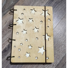 Notepad made of plywood A5 light Stars slot
