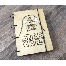 Notepad made of plywood A5 light Star Wars slot