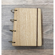 Wooden notebook A6 Original made of natural wood on rings 60 sheets