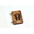 Notebook pocket A7 "Rorschach Spots" Dark of plywood on the rings, 60 sheets