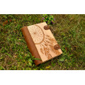 Notepad natural wood + leather Dreamcatcher with 2 clasps