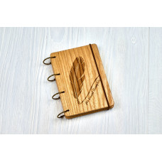Notepad A6 "Smart thoughts " made of natural wood on rings. Notebook. Album for drawing. A diary. Sketchbook