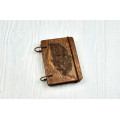 Notebook pocket A7 "Mehendi's feather" Dark of plywood on the rings, 60 sheets