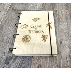 Notebook A5 "Game of Thrones " Light plywood on the rings, 60 sheets
