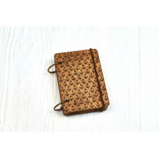 Pocket notebook A7 "Mehendi" Dark plywood with rings, 60 sheets