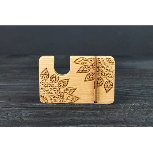 Cardholder for bank cards "Mandala"made of natural  wood