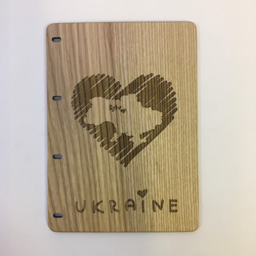 Купить Notepad A6  " Ukraine" made of natural wood on rings. Notebook. Album for drawing. A diary. Sketchbook  по лучшей цене