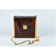 Leather Bag Wooden Bag. Imitation Reptile Skin. Handmade Simple Bag