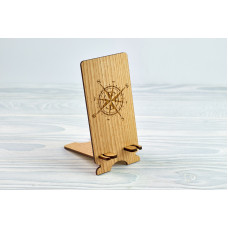 Stand for phone " Rose of Wind " from a natural wood