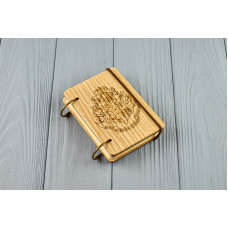 Pocket notebook made of wood A7 on rings  "Hogwarts"
