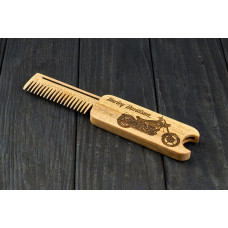Comb  "Motorcycle" of natural wood with magnets