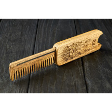Comb  "Chieftain" of natural wood with magnets