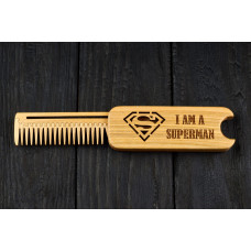 Comb  "Superman" of natural wood with magnets