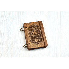 Pocket notebook A7 "Dream Keeper" Dark of plywood on the rings, 60 sheets
