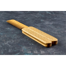 Wooden folding comb "Ornament" for a beard and hair