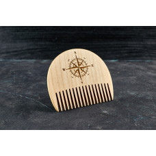 Wooden beard comb "Windrose"