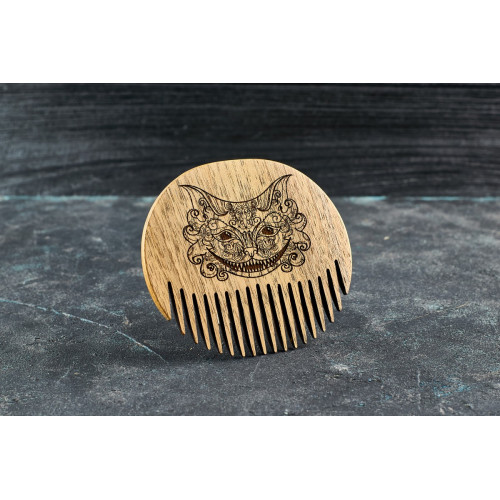 Wooden beard comb "Cat "