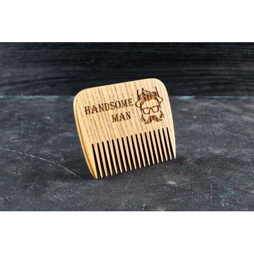 Wooden beard comb "Handsome man "