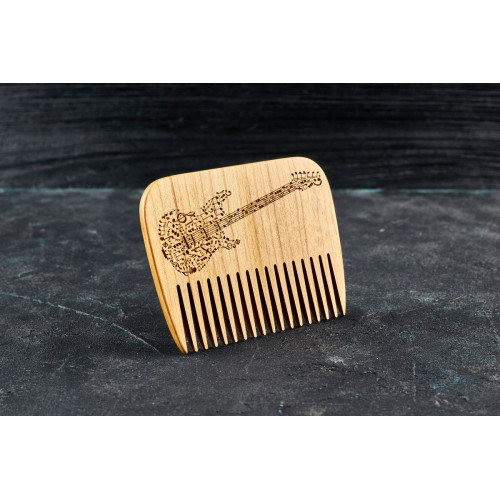 Wooden beard comb "Guitar "