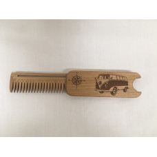 Wooden folding comb "Minivan" for a beard and hair