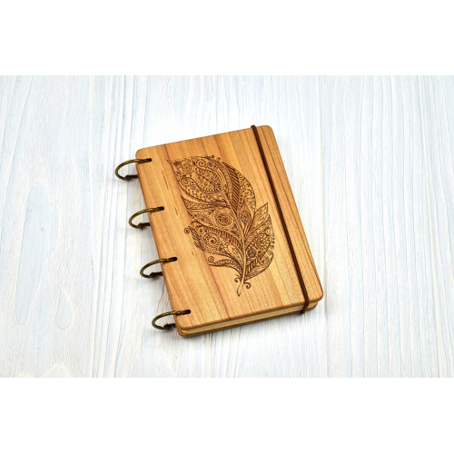 Купить Notepad A6  "PEN" made of natural wood on rings. Notebook. Album for drawing. A diary. Sketchbook  по лучшей цене