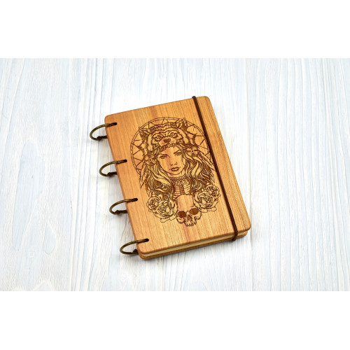 Купить Notepad A6  "Keeper of dreams" made of natural wood on rings. Notebook. Album for drawing. A diary. Sketchbook  по лучшей цене