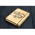 Купить Notepad A6  "Mikhendi style slotted heart" made of natural wood on rings. Notebook. Album for drawing. A diary. Sketchbook  по лучшей цене