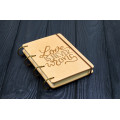 Купить Notepad A6  "Love is never wrong " made of natural wood on rings. Notebook. Album for drawing. A diary. Sketchbook  по лучшей цене