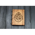 Notebook A5 "Coat of arms of Harry Potter " Dark of plywood on the rings, 60 sheets