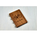 Notebook A5 "Bike " Dark of plywood on the rings, 60 sheets