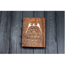 Notebook A5 "STAR WARS on the slot " Dark of plywood on the rings, 60 sheets