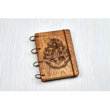 Notebook A6 "Coat of Arms of Harry Potter" from plywood Dark 60 sheets