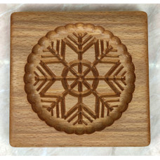 Gingerbread board Snowflake wooden size 14*13*2cm. Mold for molding gingerbread