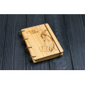 Notepad A6 "Harley Quinn" made of natural wood on rings. Notebook. Album for drawing. A diary. Sketchbook