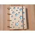 Notepad A6 "Stars" made of natural wood on rings. Notebook. Album for drawing. A diary. Sketchbook