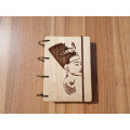 Notepad A6 "Cleopatra" made of natural wood on rings. Notebook. Album for drawing. A diary. Sketchbook